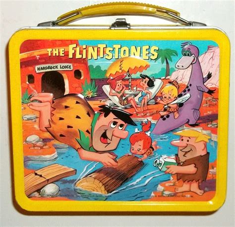 Vintage Metal Lunch Box Flintstones for sale 